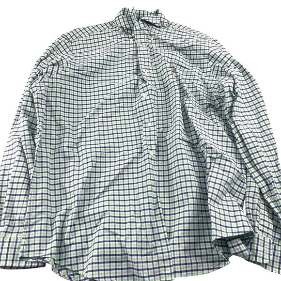 Ralph Lauren Mens XL Green & Blue Checkered Long-Sleeve Shirt - Picture 1 of 4